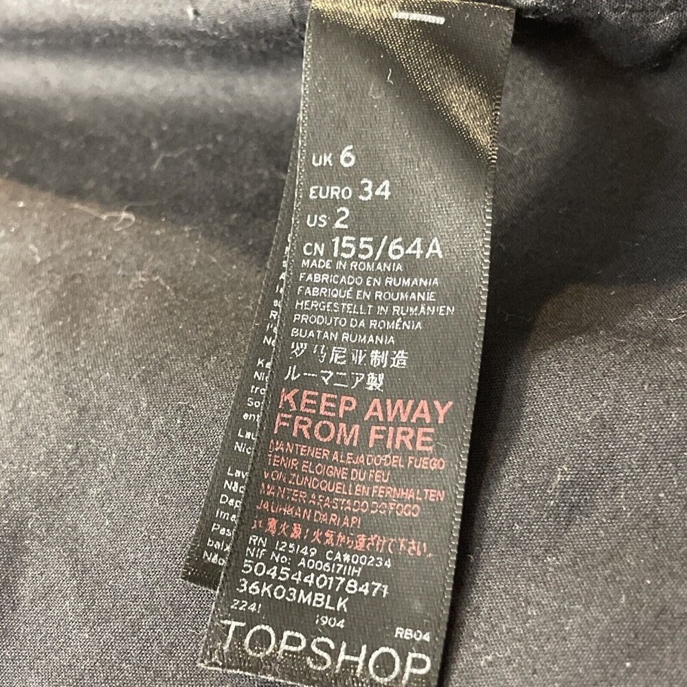 Top Shop Floral Embroidery Black Mini Skirt Mesh Layered Scalloped BOHO Size 2 - Picture 13 of 16